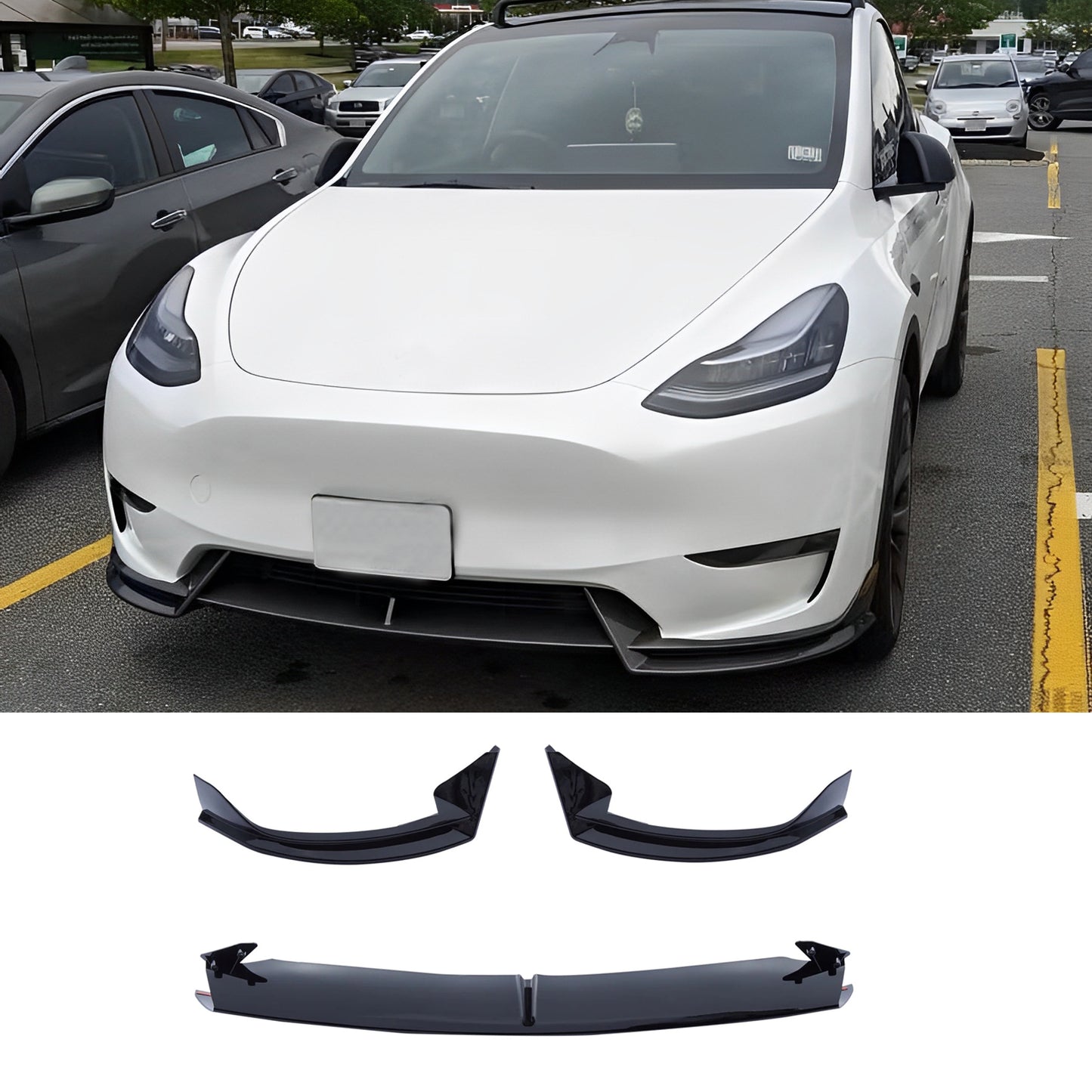 For Y 2020-2024 Front Bumper Lip Splitter 3PCS